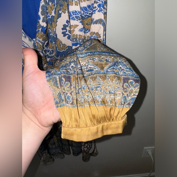 Free People Say You Love Me Blue Multi Mini Dress Sz Small NEW - Picture 5 of 7